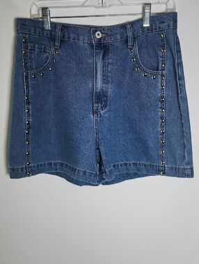 entro Blue Studded Denim Shorts